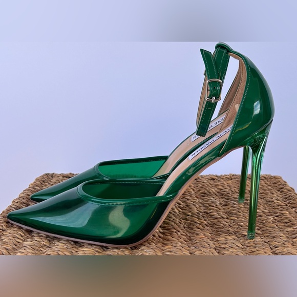 Steve Madden Opar Translucent Emerald Green Stetto Heels Size 8.5M - Picture 6 of 12